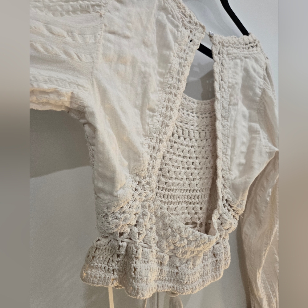 Free People Megan Off White Crochet Blouse - Picture 8 of 14